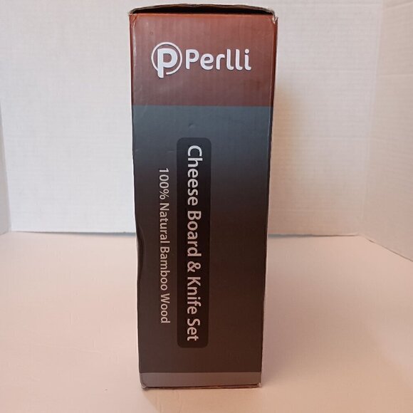 Perlli Cheese Board & Knife Set 100% Bamboo Wood New in the Box - Picture 5 of 6